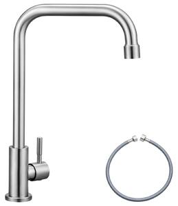 Rubinetto per acqua fredda, girevole a 360° - Miscelatore per acqua fredda - Acciaio inossidabile - Resistente all'usura - Facile installazione - Finitura opaca - Rubinetti da cucina