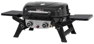 Royal Gourmet barbecue a gas portatile a 2 fuochi, barbecue da tavolo da 5 kW con tavolini pieghevoli, barbecue portatile per balcone, terrazza, giardino nero