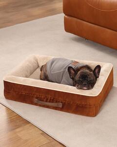 Elzusha - Cuccia ortopedica per cani, 61x46x15 cm, marrone - Impermeabile, con memory foam