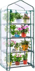Solidchoice - Mini serra con 4 livelli e copertura in PVC, ideale per il giardinaggio