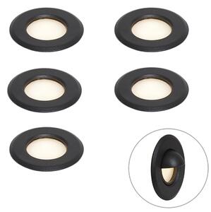 Sistema a 12V nero 10m con 5 faretti da terra con LED IP44 - Voltaire Linsey