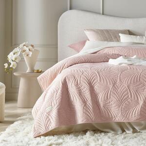 Elzusha - Plaid elegante per letto, in velluto - Rosa cipria - 200 x 220 cm