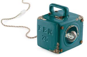 Lumetto Vintage Industrial Ferro E Ceramica Verde 1 Luce E27