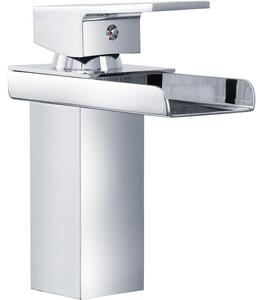 Miscelatore monocomando per lavabo BAKAJI, con erogatore a cascata, in ottone cromato, dimensioni 35 x 2