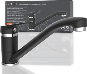 Miscelatore da cucina eisl SPEED, miscelatore da cucina girevole a 360°, miscelatore da cucina, cromo/nero opaco