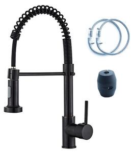 Rubinetto da cucina girevole a 360° con doccetta estraibile - Acciaio inossidabile - Due modalità - Design resistente - Rubinetto per lavello