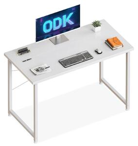 Omgoods - Scrivania per computer con gambe regolabili, 100x48 cm, bianca - Compatta e ideale per il lavoro da casa e lo studio