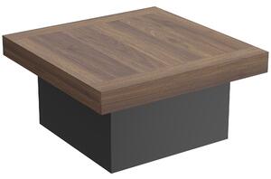 HOMCOM Tavolino Quadrato Moderno con LED 16 Colori, 90x90x45 cm, Noce | Aosom Italy
