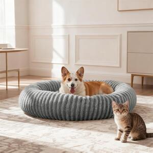 Elzusha - Cuccia a forma di ciambella lavabile, ideale per cani di piccola taglia e gatti