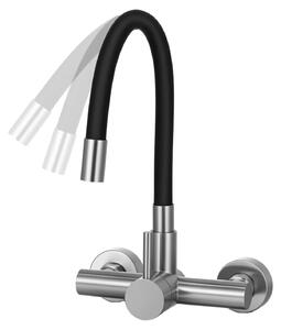 Rubinetto da cucina flessibile - Braccio girevole a 360 gradi - Due modalità: acqua calda/fredda - Miscelatore a parete - Economico e confortevole - Rubinetto