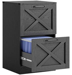 HOMCOM Cassettiera da Ufficio con 2 Cassetti per Cartelle A4, 40x40x71 cm, Nero | Aosom Italy