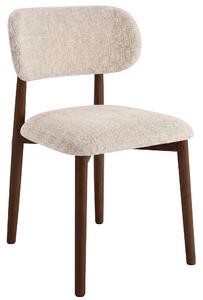 ALMO Beige (tessuto Juto 4) / noce tinto - SEDIA IN LEGNO PER SOGGIORNO SALA DA PRANZO CUCINA RETRO