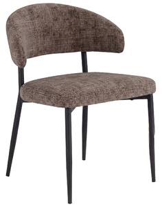 IRIS Marrone Spento (tessuto Juto 24) / telaio nero - MODERNA SEDIA IMBOTTITA PER SALONE/SALA DA PRANZO LOFT