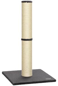 Tiragraffi per Gatti 39,5x39,5x80 cm con Corda in Sisal e Base in Truciolato e Peluche Grigio Scuro