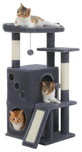 Omgoods - Tiragraffi per gatti, 88 cm, con ampia area relax e tappetino per graffiare, color grigio scuro