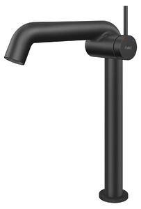 Miscelatore monocomando per bagno, marca EMKE, colore nero opaco, realizzato in ottone, modello Kera