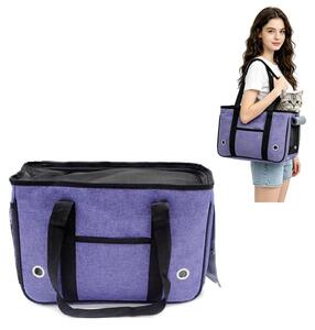 Omgoods - Borsa trasportino per animali domestici - Leggera, traspirante, pieghevole, color viola