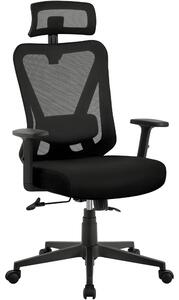 Sedia da ufficio ergonomica Yaheetech con schienale in rete traspirante, colore nero