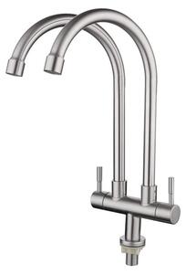 Rubinetto da cucina in acciaio inossidabile con due maniglie