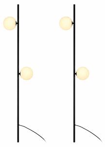2 lampioni da giardino a LED, modello VT-84042, colore nero, con 2 luci, grado di protezione IP65, altezza 117 cm