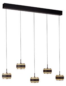 Lampada a sospensione PURE, Falling Rings, dimmerabile, Nero, Soggiorno, Metallo, Moderno