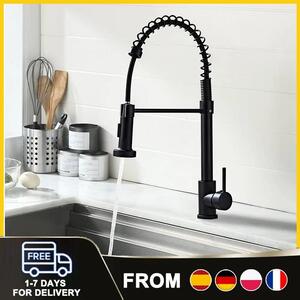 Rubinetto da cucina in ottone massiccio con valvola in Vetroceramica, bocca girevole, set completo con tubi e accessori