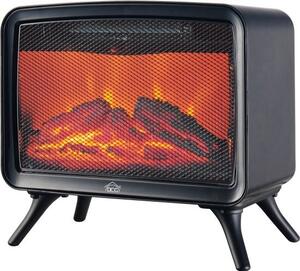 DCG Caminetto Elettrico da Terra con Effetto Fiamma Potenza 1600 Watt Termostato Regolabile colore Nero - FP5400