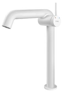 Miscelatore monocomando per bagno, bianco opaco, in ottone e Vetroceramica