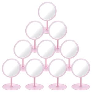 Elzusha - Set di 10 specchietti da trucco rosa - Portatili e rotondi - Ideali per feste