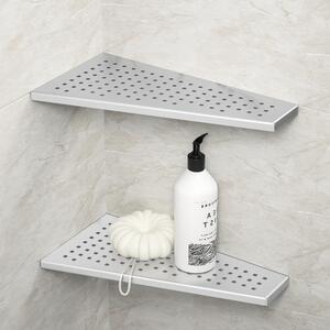 Solidchoice - Pannello angolare per bagno in acciaio inossidabile, senza necessità di foratura