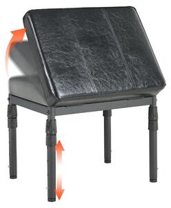 Elzusha - Poggiapiedi ergonomico, regolabile in altezza con 4 posizioni e inclinabile a 60°, rivestito in ecopelle nera