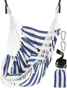 Omgoods - Sedia a dondolo - Include 2 cuscini, ganci e cinghie resistenti, confortevole