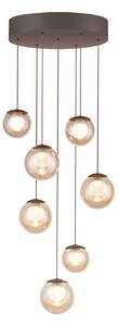 Lampada a sospensione PURE, Popup, dimmerabile, Bronzo / Ottone anticato, Soggiorno, Vetro