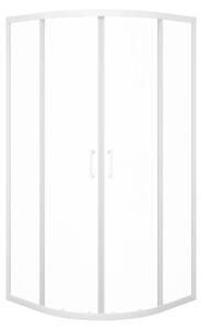 Cabina doccia 90x90 Marwell vetro Factory doccia rotonda, bianco, 90 x 90 x 200 cm - Cabina doccia con telaio in alluminio bianco opaco - Cabina doccia con porta scorrevole