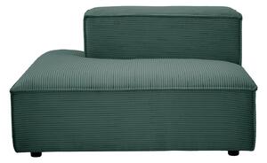 Chaise longue sinistra in velluto a coste verde - RUZOLO