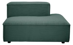 Chaise longue destra in velluto a coste verde - RUZOLO