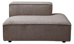 Chaise longue destra in tessuto ciniglia tortora - RUZOLO