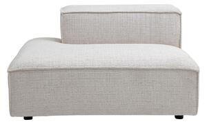 Chaise longue sinistra in tessuto ciniglia beige - RUZOLO