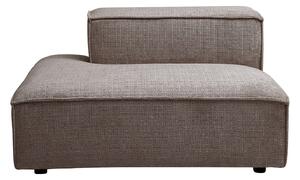 Chaise longue sinistra in tessuto ciniglia tortora - RUZOLO