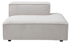 Chaise longue destra in tessuto ciniglia beige - RUZOLO
