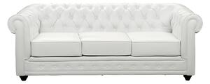 Divano CHESTERFIELD 3 posti in similpelle Bianco