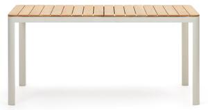 Tavolo 100% da esterno Bona legno massello di teca e alluminio finitura bianca 160 x 90 cm