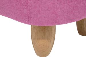 Sgabello per bambini Animale Maialino in tessuto rosa con gambe in legno Poggiapiedi per cameretta Beliani