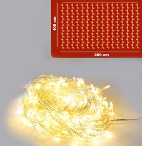 Luci di Natale Cascata 240 Flash LED 200x100 cm Luce Calda e Fredda Cavo 3m Trasparente