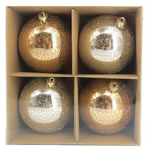 Set 4 Palline Decorative per Albero di Natale Ø10 cm in Plastica 2 Colori Assortiti