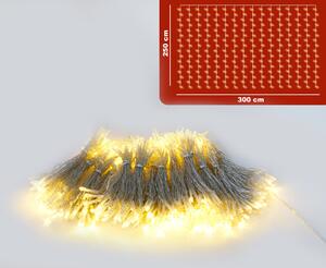 Luci di Natale Cascata 500 Flash LED 300x250 cm Luce Calda Cavo 3m Trasparente
