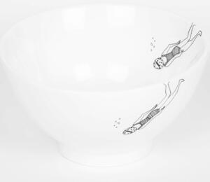 Bowl in Porcellana Diving girl