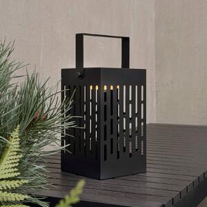 Dyberg Larsen Lanterna solare a LED Luma, nera, 20 cm, IP44 dimmerabile, Nero, Metallo, Moderno, Lampade solari