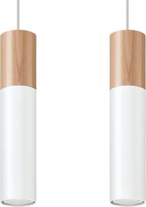 Lampada a sospensione MARCOS bianco-marrone 2xGU10x12W in alluminio, dimensioni: 100x34x34 cm, IP20, Pure Lume