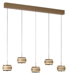 Lampada a sospensione PURE, Falling Rings, dimmerabile, Bronzo / Ottone anticato, Soggiorno, Metallo, Moderno